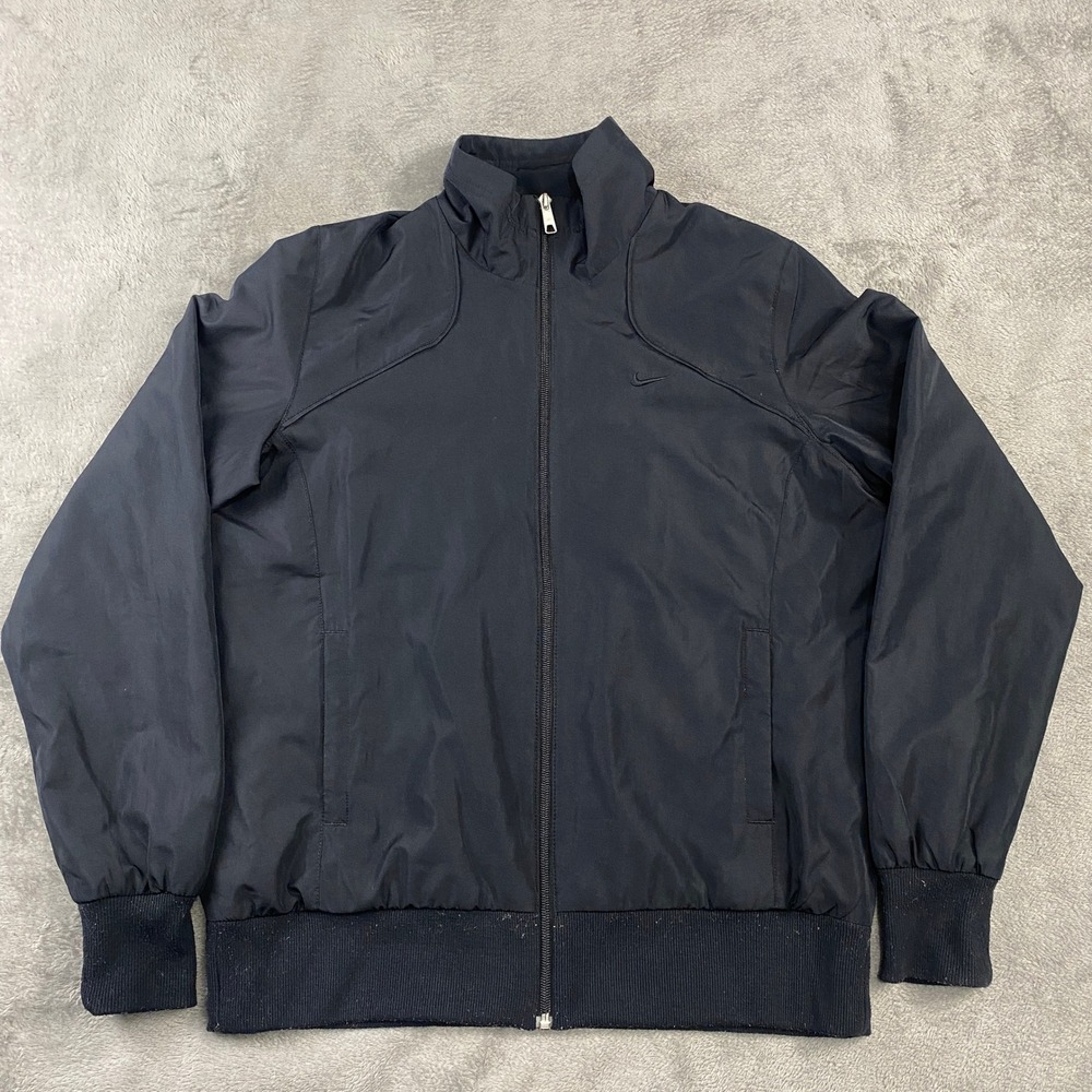 Vintage Nike Windbreaker Jacket Mens L Black The Athletic Dept Full Zip Vent
